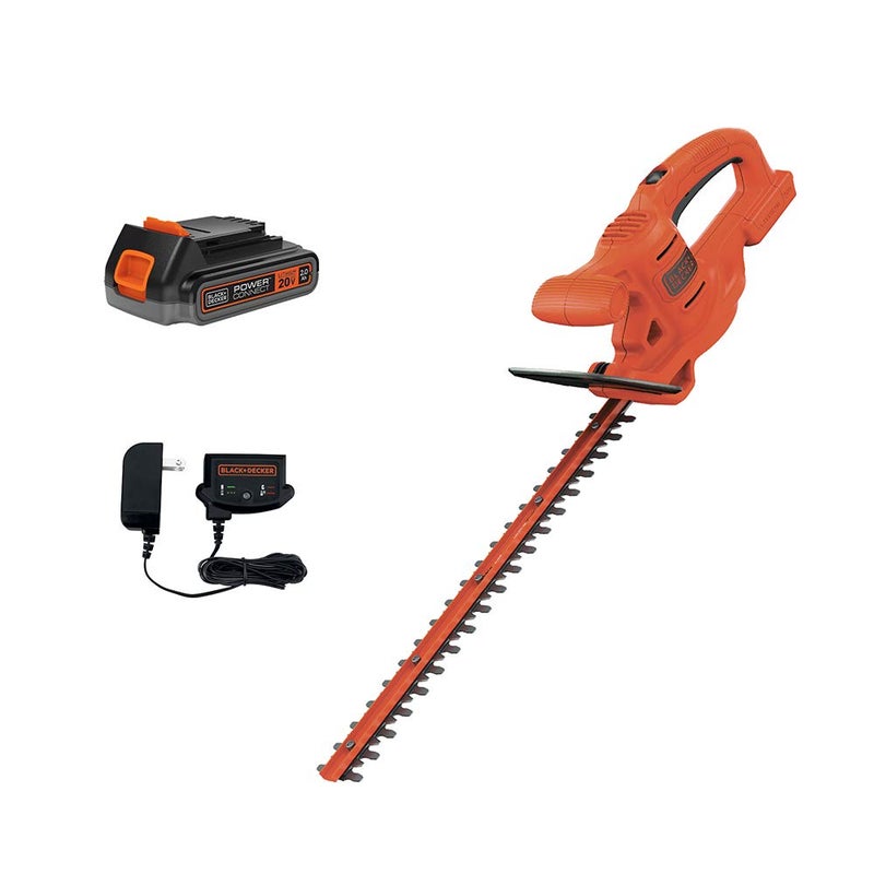 BLACK+DECKER 20V MAX Hedge Trimmer Kit, 18-Inch (LHT218D1AEV) , Orange - Image 1